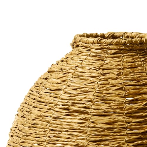 22 Inch Woven Faux Seagrass Floor Vase, Rustic Handcrafted Decorative Standing Urn, Large Indoor Tall for Dried Plants, Entryway Living Room Dining Home Decor