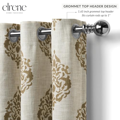 Threadmade Navara Medallion Room Darkening Window Curtain, Natural - 52" W x 84" L - color: Natural, size: 52"W x 84"L (Pack of 1)