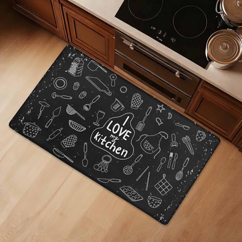 Kitchen Floor Mat 36x20in Waterproof Anti-Fatigue Kitchen Mats - color: I Love My Kitchen