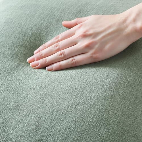 MIULEE Boho Linen Fringe Decorative Throw Pillow Covers Aqua Green 18x18 - color: Aqua Green, size: 18" x 18" (Pack of 2)