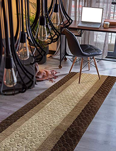 Custom Size Hallway Runner Rug Brown Color 31 inch Wide Select Your Length Non-Slip (Skid Resistance) Rubber Backing 2 feet x 31 inch - color: Chain Brown, size: 2'7" x 2' (Runner)