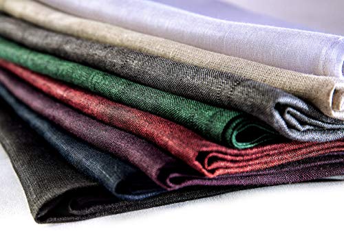 Solino Home 100% 순수 리넨 디너 냅킨 레드, 아테나 50.8 x 50.8cm(20 x 20인치), 4개 세트 - color: 25: 레드 가넷, size: 20" x 20" (Set of 4)