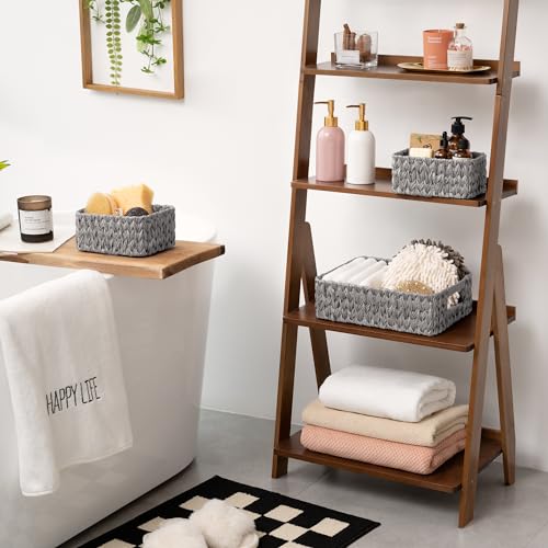 GRANNY SAYS Small Wicker Baskets for Organizing, Wicker Storage Baskets - color: Gray, size: 13"L x 9"W x 4"H + 2x 7¾"L x 5¾"W x 3½"H