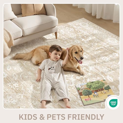 Soalmost Runner Rug Non-Slip for Kitchen 2x5, Washable Soft Hallway Rug - color: Beige, size: 2' x 5' (Runner)