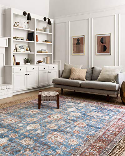 Loloi Loren Blue/Brick 8'-4" x 11'-6" Area Rug - color: Blue / Brick, size: 8'4" x 11'6" (Rectangular)
