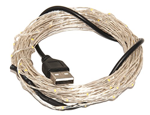 Karlling USB Plug in LED Fairy Lights,5 Packs of 50 LED Bulbs 16 Ft Silver Wire Starry String Lights for Bedroom Patio Garden Party Wedding Commercial Lighting (Warm White) - color: Warm White, size: 50 Leds(5 Pack)