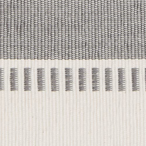 DII Dobby Stripe Table Runner, 13x72 Cool Gray & Cream Background - color: Cool Gray, size: 13x72"