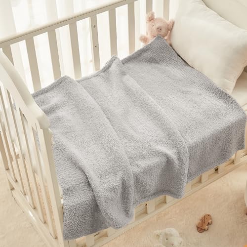 CYMULA Kids Throw for Boys and Girls 30 x 40 inches, Soft Cozy Cute Swaddle Fleece Throw, Light Grey - color: Light Grey, size: Baby(30" x 40")