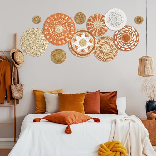 Tatuo 11 Pcs Boho Wall Basket Decor Woven Wall Hanging Art, Delicate - style: Delicate