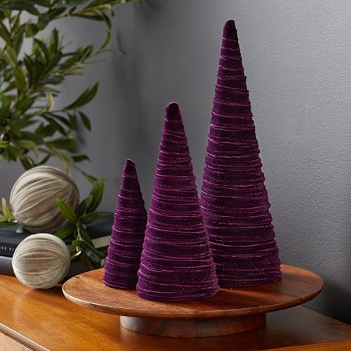 Your Heart's Content Set of 3 Plum Velvet Trees (Plum) - color: Plum