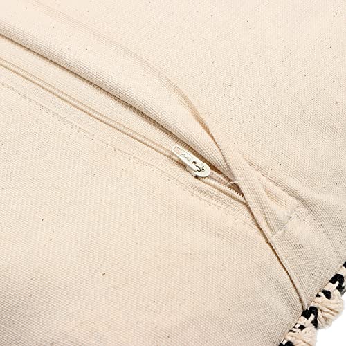 · REDEARTH · Boho Textured Handwoven Throw Pillow Cases - Diamond Medley - color: Diamond Medley Black, size: 18" x 18" (Pack of 2)