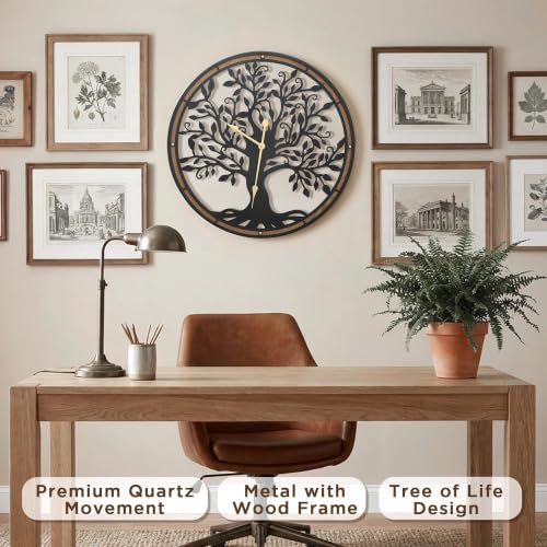 Micasso Large Wall Clocks Decorative: 27 Inch Tree of Life Battery Operated - color: Large Tree, size: 27 Inch