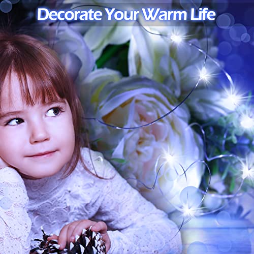 Hortsun 100 Pack Battery Operated Fairy Lights 7 ft 20 LED, Cool White - color: Cool Light