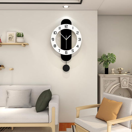 Modern Wall Clock Battery Operated Large Clocks for Living Room - size: 12.6*24 inch