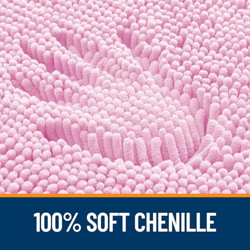 OLANLY Toilet Rugs U-Shaped 20x20, Soft Absorbent Chenille Contour Rugs - color: Pink, size: 20" X 20" Contour Rug