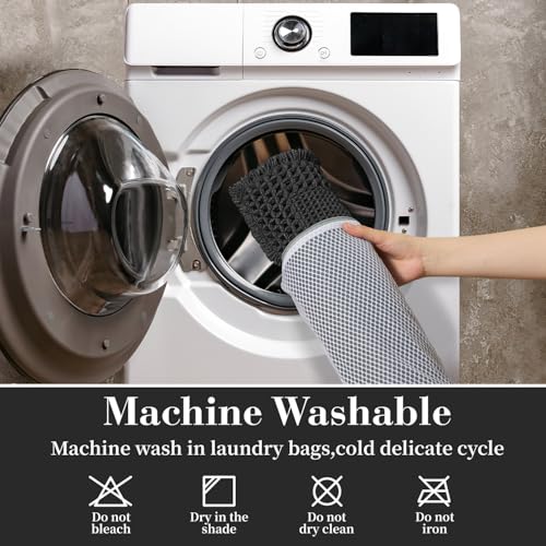 RESARE Waffle Bath Mat for Bathroom, Non Slip Bathroom Rugs 24"x36" Black - color: Black, size: 24" X 36"