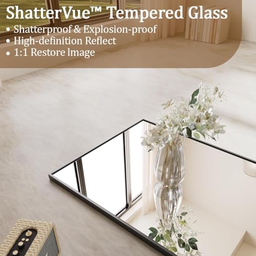 Koonmi 56"x21" Floor Mirror Full Length, Large Black Mirror - color: Black, size: 56"L x 21"W