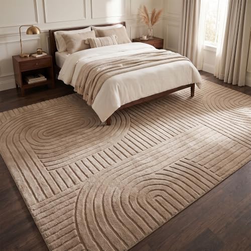 Washable Brown Solid 6x9 Area Rugs for Living Room, Bedroom - color: Light Brown, size: 6' x 9' (Rectangular)