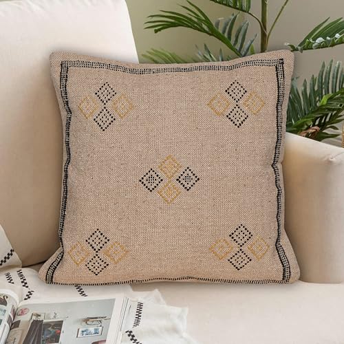 Indian Cotton Cushion Cover Sabra Kilim Pillow Cover Designer Decorative Sofa 18x18 Inche Handwoven Cushion Case for Farmhouse Home Decor Spring Decorative Pillow (Pattern 26) - color: Pattern 26