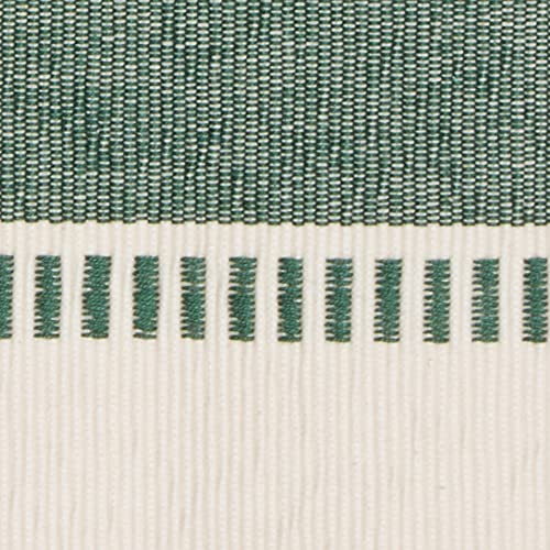 DII Dobby Stripe Table Runner, 13x72 Dark Green & Cream Background - color: Dark Green, size: 13x72"