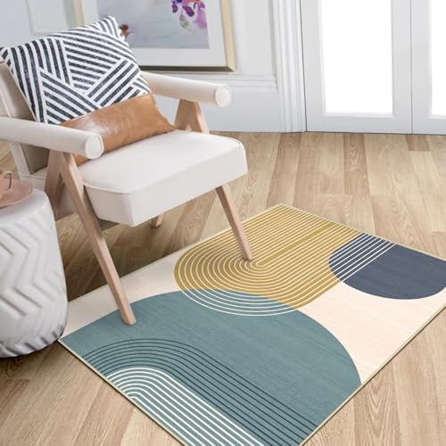 Boho Rug 2x3 for Entryway Bohemian Rugs,Blue - color: Blue, size: 2'x3'(Rectangular)