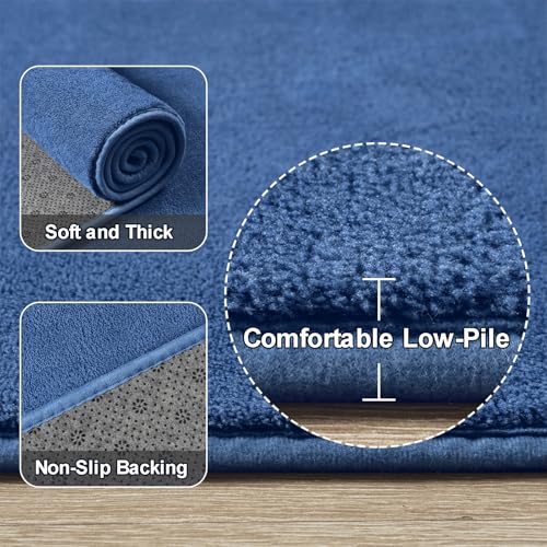 Amearea Modern Washable Runner Rugs, 2x4 Feet Blue Bedroom Runner Rug - color: Blue, size: 2' x 4' (Runner)