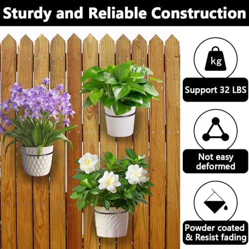 8 Pack 6 Inch Wall Mounted Plant Holder, Flower Pot Holder Ring - size: 6inch