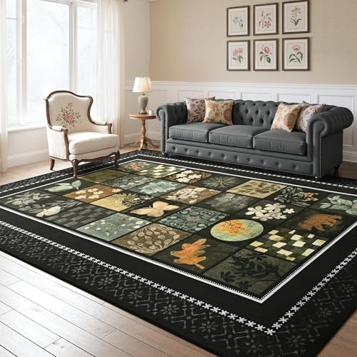 Tepook 6x9 Black Area Rugs for Living Room Bedroom - color: Black, size: 6' x 9' (Rectangular)