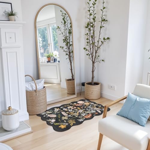 Bathroom Rugs 30x20 Bath Mat: Boho Washable Low-Pile Thin Door Mat Black - color: Black, size: 1'7" x 2'6" (Rectangular)