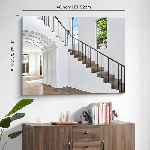36"x48" Frameless Mirror, Frameless Bathroom Mirror for Over Sink, Rectangle Home Gym Mirror for Wall, Upgraded Shatterproof Wall Mount for Bedroom, Living Room, Dance Studio, Entryway - color: Frameless, size: 36"L x 48"W
