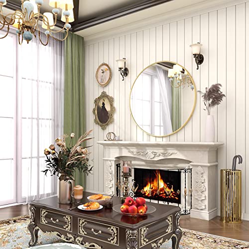 BEAUTYPEAK 30 Inch Round Mirror, Metal Frame Circle Mirror, Gold - color: Gold, size: 30"L x 30"W