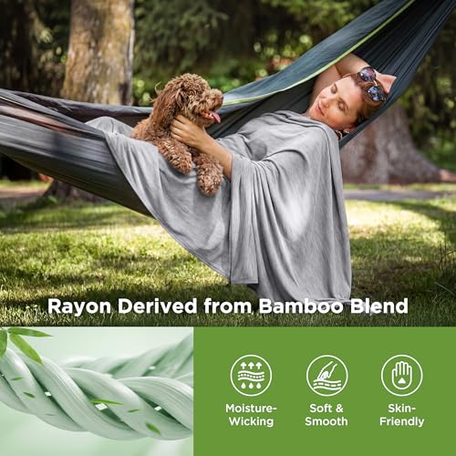 Bedsure Silky Soft Cooling Blanket for Hot Sleepers, Throw XL, Light Grey - color: 08- Light Grey, size: Throw Xl (50" X 70")