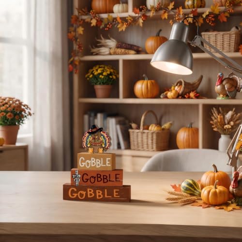 Smile Thanksgiving Wooden Block Decor - style: Gobble