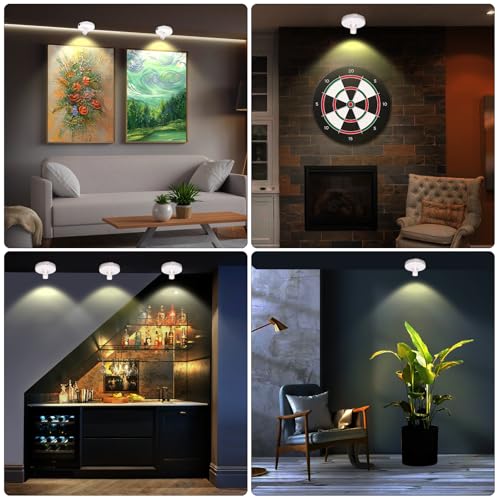 Wireless Spotlight Battery Operated, Picture Light with Remote - color: White