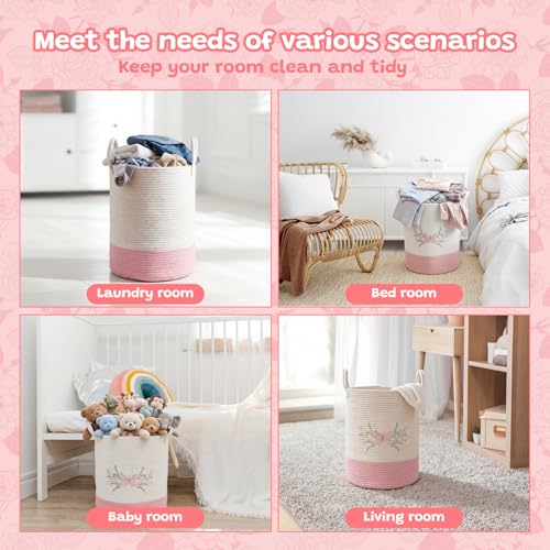 Honeydak Pink Butterfly Laundry Basket Hamper Coquette Laundry Basket - style: Butterfly