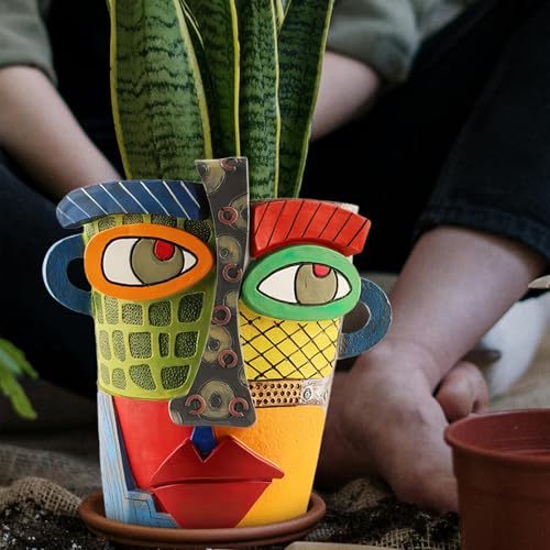 Midogaigai Abstract Face Planter Pots for Indoor Plants&Flowers Home Decor - style: Modern