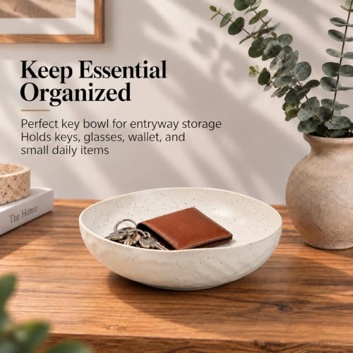 salomayes Wabi-Sabi Ceramic Decorative Bowl, Matte Off-White Catchall Bowl - color: Matte Off-White