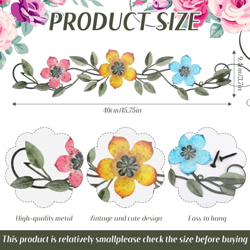 Wesiti Metal Flower Wall Art Decor Vintage Wrought Scroll, Bright Color - color: Bright Color