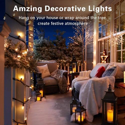 ODEETRONIC Clear Christmas String Lights, 21.63 ft 100 Count Incandescent - color: Warm White-Brown Wire, size: 100 Count Incandescent