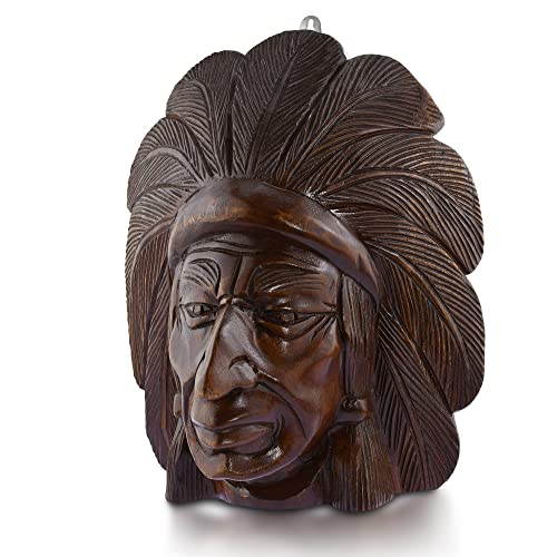AeraVida Hand Carved Raintree Wood Wall Decor Panel Native Inspired 14 Inch Thick Wooden Home Accent Handmade Thailand Artisan Art