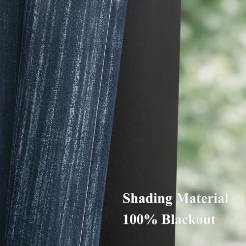 MIULEE Navy Blue and Greyish White Ombre Blackout Curtains 52Wx63L Set of 2 - color: Navy Blue and Greyish White, size: 52"W x 63"L (Pack of 2)