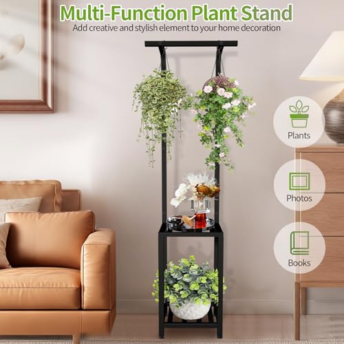Plant Stand Indoor Outdoor, Heavy Duty Pedestal Stands 12''Lx12''Wx65''H - size: 3-tier