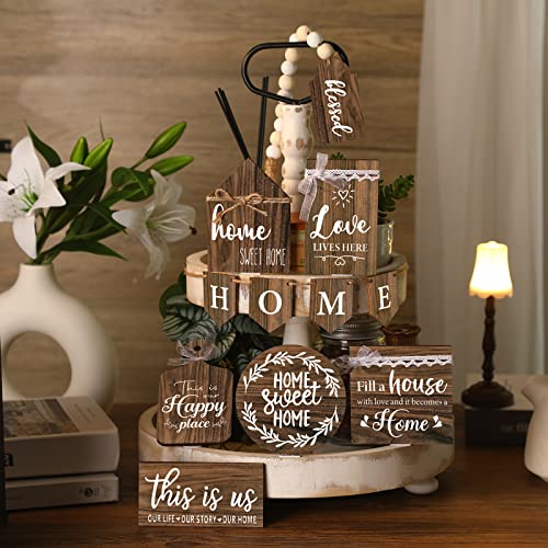 FairySandy 11 Pcs Tiered Tray Decor Farmhouse Set, Vintage - style: Vintage