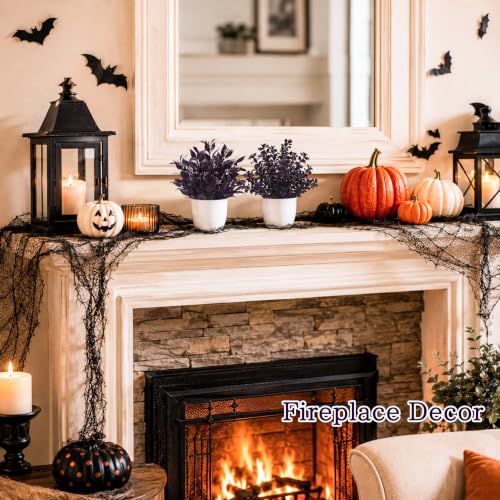 Der Rose 4 Pack Purple Artificial Plants in Pots, Halloween Fall Decor - color: Purple