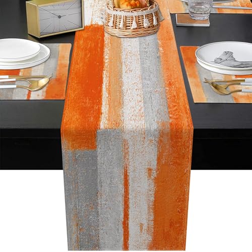 ArtSocket Table Runner and Placemats Set of 6, Abstract - color: Abstract Orange