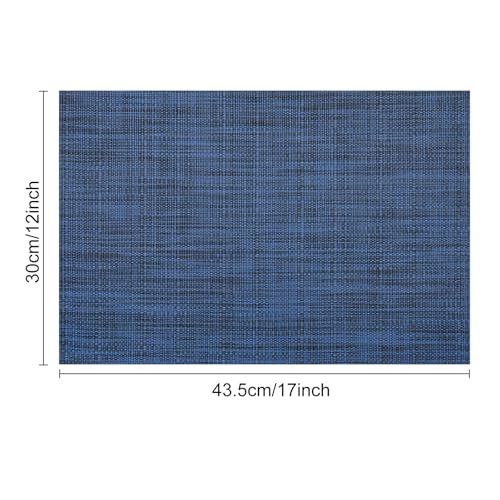 Myir JUN Placemats Set of 6 Kitchen and Dining Table Placemats - color: Dark Blue, size: Set of 6