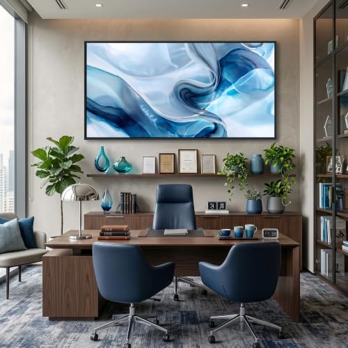 Abstract Wall Art Canvas Artwork for Walls Blue Modern Wall Pictures for Living Room Bedroom and Office Decor, Large Framed Horizontal Statement Print 29×58IN - color: Blue, size: 58"L x 29"W
