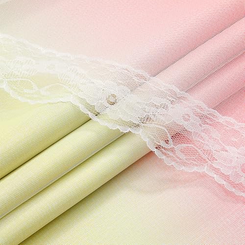 Pink Yellow Purple Blackout Curtains with Sheer Overlay for Girls Bedroom - color: Blackout-pink Purple Yellow, size: 34"W x 63"L (Pack of 2)