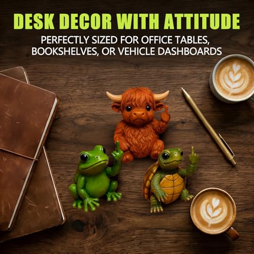 Nicerice Fun Mini Middle Finger Animal Statue,Resin Middle Finger Animals Decor Statue for Desktop,Office and Car, Funny and Cute Middle Finger Humor Gag Gifts (Turtle) - color: Turtle
