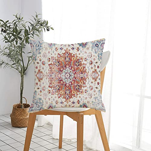 Boho Throw Pillow Covers 16x16 Orange and Blue Teal Ethnic Pillows - color: Boho, size: 16" x 16" (Pack of 2)